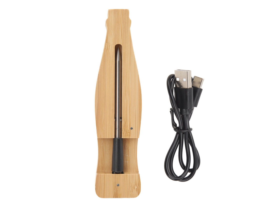 Termómetro inalámbrico para carne, amplio rango de temperatura, precisión, control remoto, batería de larga duración, monitoreo en tiempo real para cocinar y ahumar.