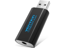 Adaptador De Tarjeta De Sonido Usb Externo Vention A Conector Hembra De 3,5 Mm (omtp-ctia) - Negro Metálico, Portátil