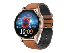 Smart Watch GE30 Monitor de salud de llamadas Bluetooth, cuero marrón GODTVAGT