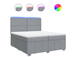 Maison Exclusive - Cama Box Spring Con Colchón Tela Gris Claro 200x200 Cm