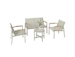 Conjunto Terrazo Jardín, Sofá 2 Plazas, Sillones, Mesa Cristal, 112.5x68x74cm, Verde