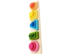 Juego Educativo De Madera Con Figuras Geométricas Degradadas Para Niños, Estilo Montessori, Tamaño Mediano.