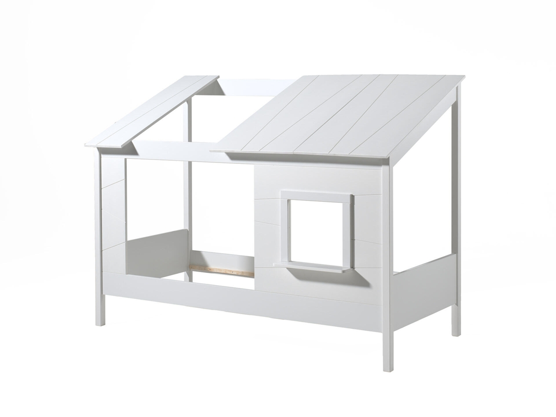Cama Infantil FURNLUX Housebed (Blanco, Madera Maciza - 106X214X159 Cm / 90X200 Cm)