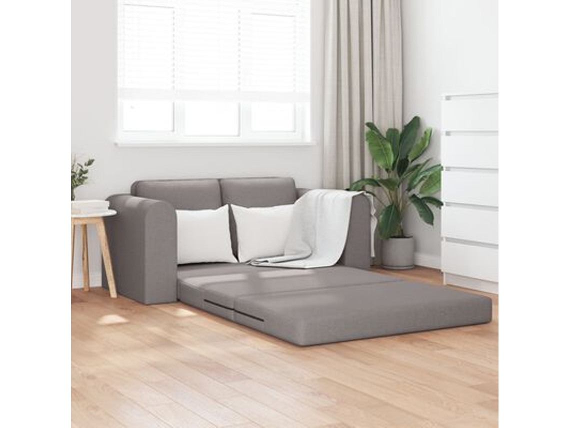 Sofá cama de suelo 2 en 1, color topo, 148 x 71 x 83 cm, tela WSD255464