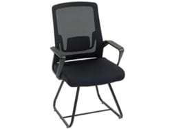 Silla de oficina para visitantes de malla negra con reposabrazos