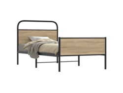 Estructura De Cama Sin Colchón 100x190 Cm Madera Roble Sonoma