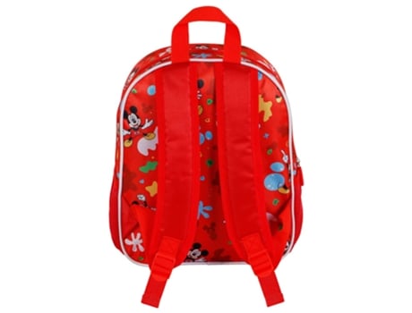Mickey Mouse Twirl Mochila 3D Pequeña, Rojo KARACTERMANIA
