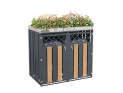 Cubo De Basura Con Ventilación Tipo Diamante, Cerradura, 2 Puertas Y Zona Para Plantar.