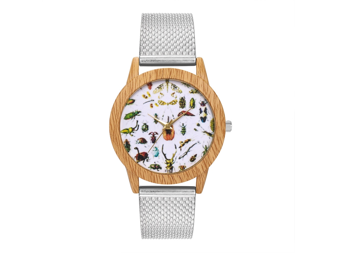 Reloj Analógico De Cuarzo Unisex Moda Plata Ocio Pulsera Zhoulianfa