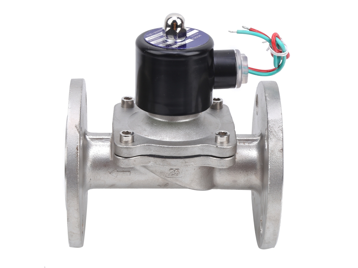 Electroválvula eléctrica de acero inoxidable normalmente abierta para agua y aire