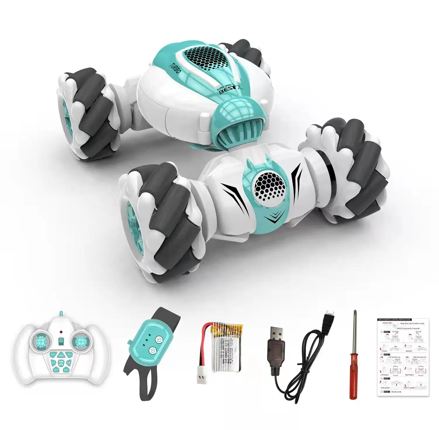 (green Watch) Coche Acrobático De Control Remoto De 2,4 G Con Detección De Gestos, Juguete Eléctrico, Coche De Derrape Con Control Remoto