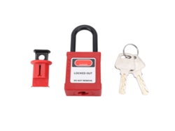 Candado De Seguridad Con Llave Para Interruptores Automáticos Eléctricos, Fabricado En Nailon Y Acero Inoxidable.
