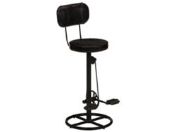 Maison Exclusive - Taburetes De Cocina 2 Uds Piel De Cabra Auténtica Negro