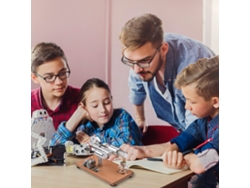 Kit de generador eléctrico Stirling Engine con luz LED, modelo educativo para armar LL-003-PU