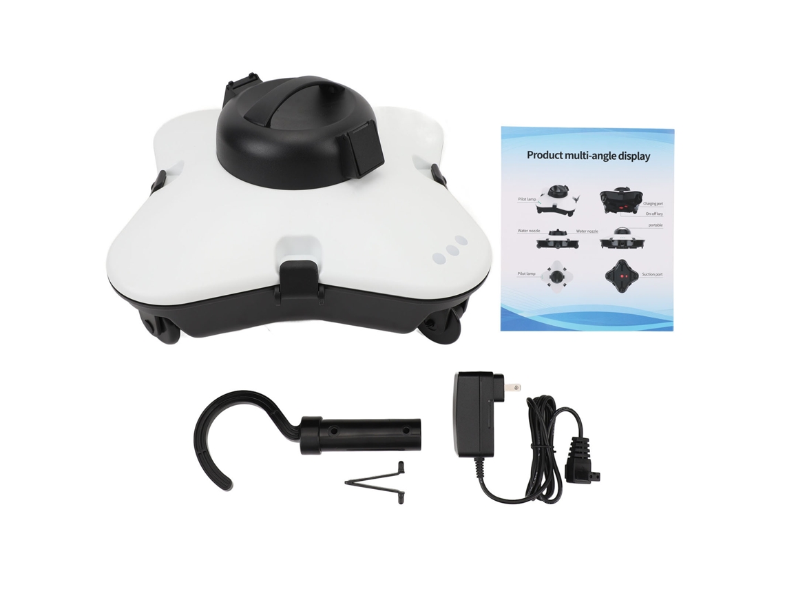 Limpiador robótico inalámbrico para piscinas con filtro IPX8 y 160 minutos de autonomía.
