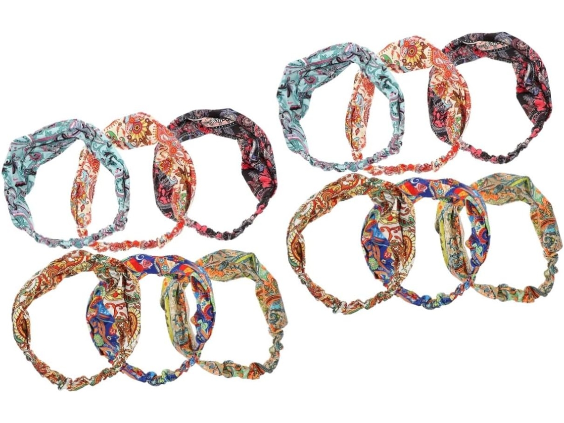 Juego de 12 diademas: accesorios cómodos para deportes y fitness, ideales para yoga y actividades al aire libre.