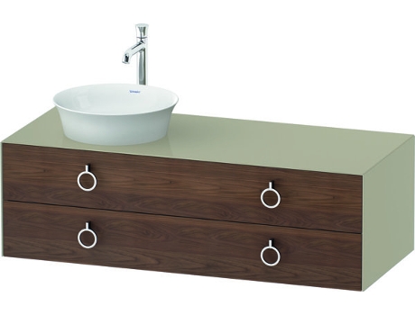 DURAVIT Tulip blanco, mueble de baño colgado en la pared, ancho 1300 x profundidad 550mm, con 2 cajones, con tirador, WT4992L