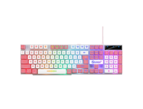 Teclado de computadora Antideslizante Sensación mecánica Impermeable Luminoso Lámpara colorida Computadora portátil con cable Gamer Mouse Accesorio...