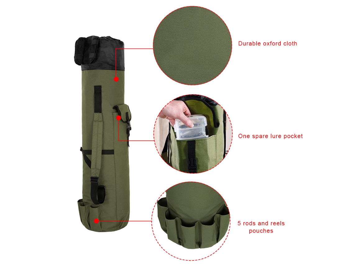 Danu26-mochila Plegable Para Cañas De Pescar, Funda Portátil Con Bolsillos, Organizador De Herramientas Y Equipo De Pesca