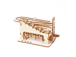 Maqueta de madera 3D, diseño de pista para piscina de bolas. 78 piezas. DAM