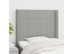 Cabecero Con Orejas De Tela Gris Claro 93x16x118/128 Cm