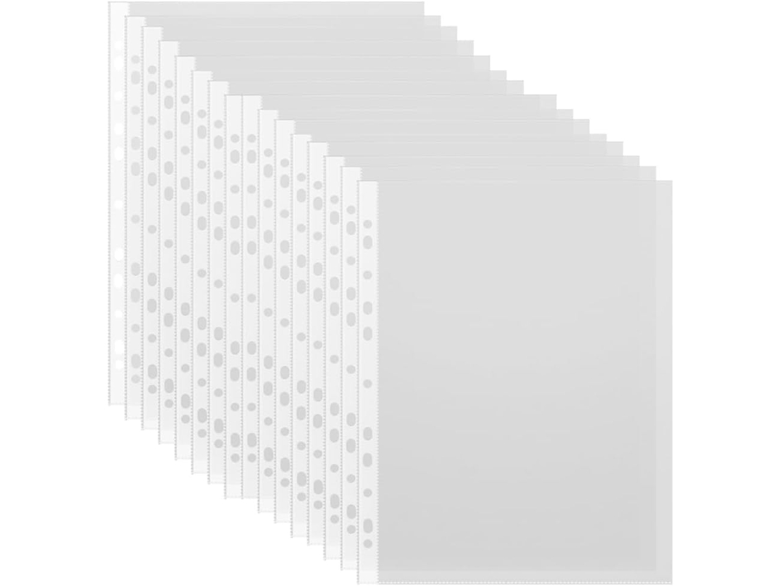 200 Bolsas De Plástico Perforadas Reutilizables Para Documentos De Oficina