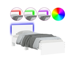 Maison Exclusive - Estructura De Cama Con Cabecero Y Luces Led Blanco 90x190 Cm