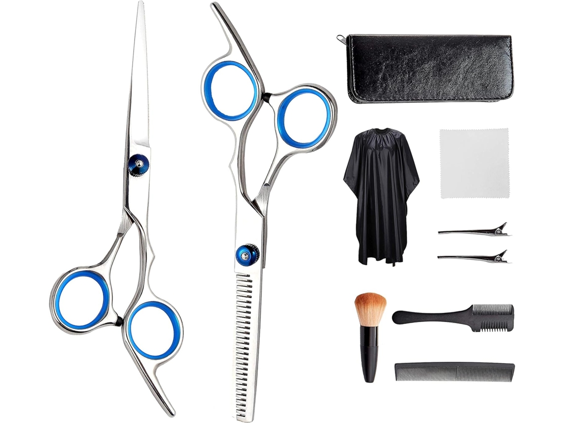 Tijeras de corte de pelo Kit de tijeras de corte de pelo Herramientas profesionales de peluquería Estuche de peluquero Tijeras de salón de adelgazamie JEDBESETZT
