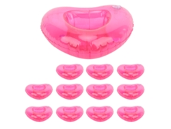 12 Portavasos Inflables Reutilizables Con Forma De Corazón Para Piscinas De Verano