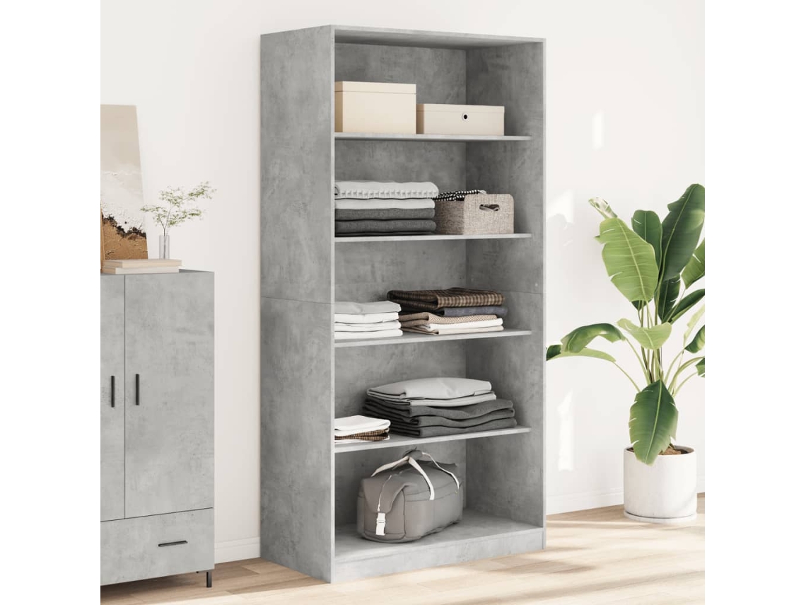 Armario 100x50x200 cm derivados de la madera cemento gris Wsd341251 Lovely Home