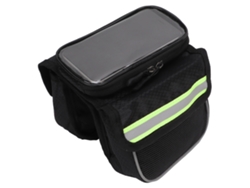Bolsa Para Cuadro De Bicicleta Con Malla Tpu Sensible Y Tiras Reflectantes Para Teléfonos Móviles De 3,5 A 4,8 Pulgadas - Verde