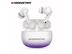 Audífonos Bluetooth 5.4 con cancelación de ruido, graves potentes, inalámbricos y estuche de carga. Mdug (morado y blanco)