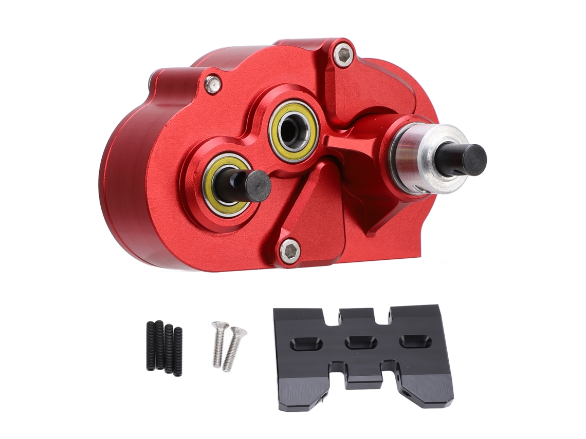 Caixa De Transmissão De Metal Rc Para Scx10 Ii Vs4 10 Dlux, Gearbox Dianteira Direita Com Placa Inferior Em Liga De Alumínio