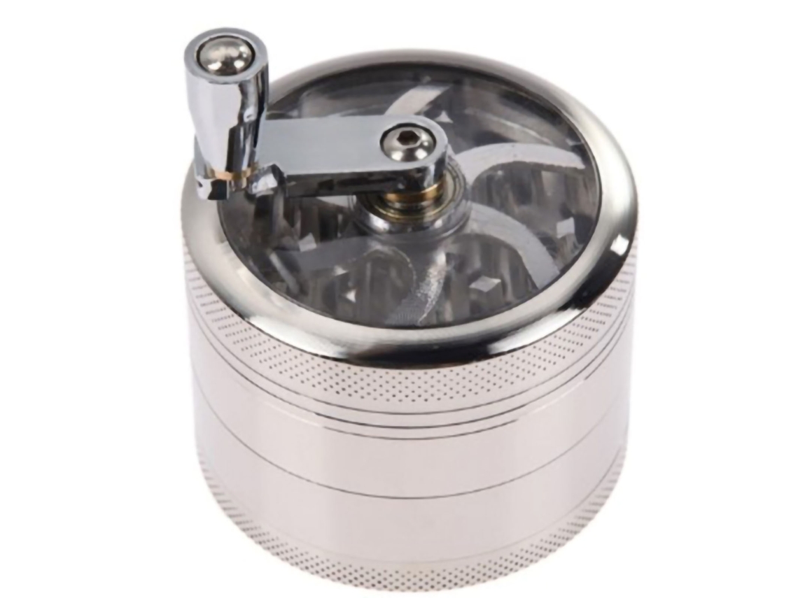 Mini molinillo de especias de 40 mm y 4 capas con manivela de aleación de zinc