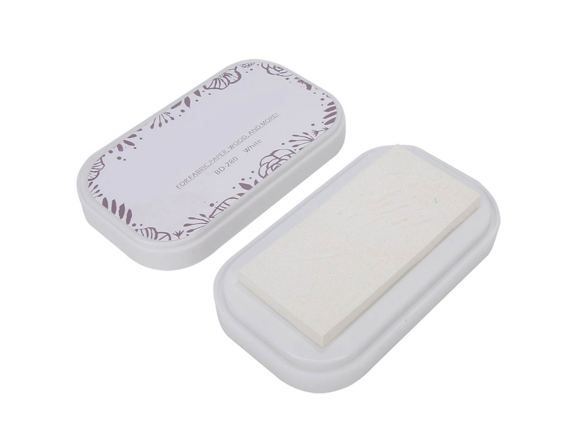 Tinta Para Sellos Bd-280 Color Blanco Porcelana Para Sellos De Goma, Papel Y Tela.