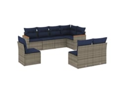Maison Exclusive - Conjunto De Sofá De Jardín De 8 Piezas Con Cojines, Poliratán Gris