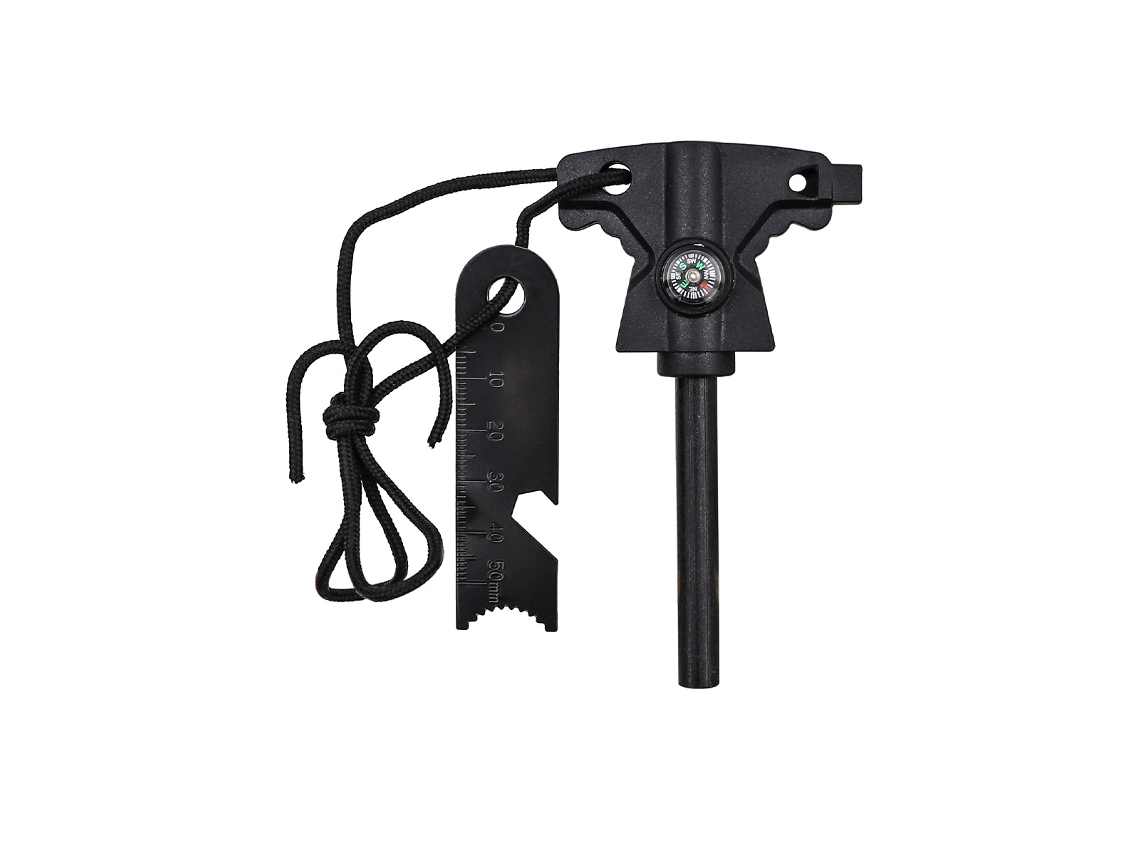 Kit De Supervivencia Multifuncional Con Magnesio, Brújula Y Silbato, Accesorio Esencial Para Camping Actividades Uso Exterior En Jardín Te