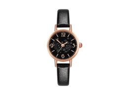 Reloj Unisex De Moda De Dial Redondo Con Display Analógico De Cuarzo (negro)