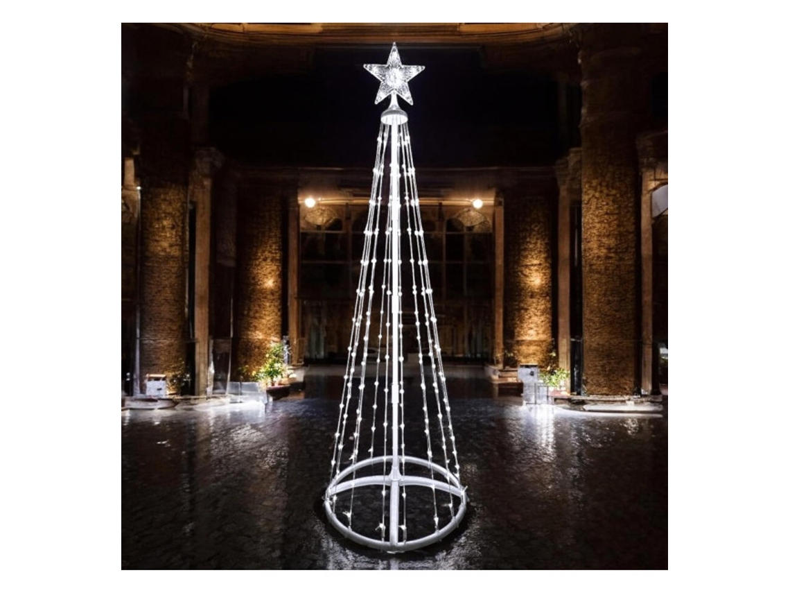 Luces LED Árbol de Navidad con Estrella 1,5 M 218 LED Luz Impermeable 8 Modos 220-240 V Luz Blanca 1,5 Metros COSHANO