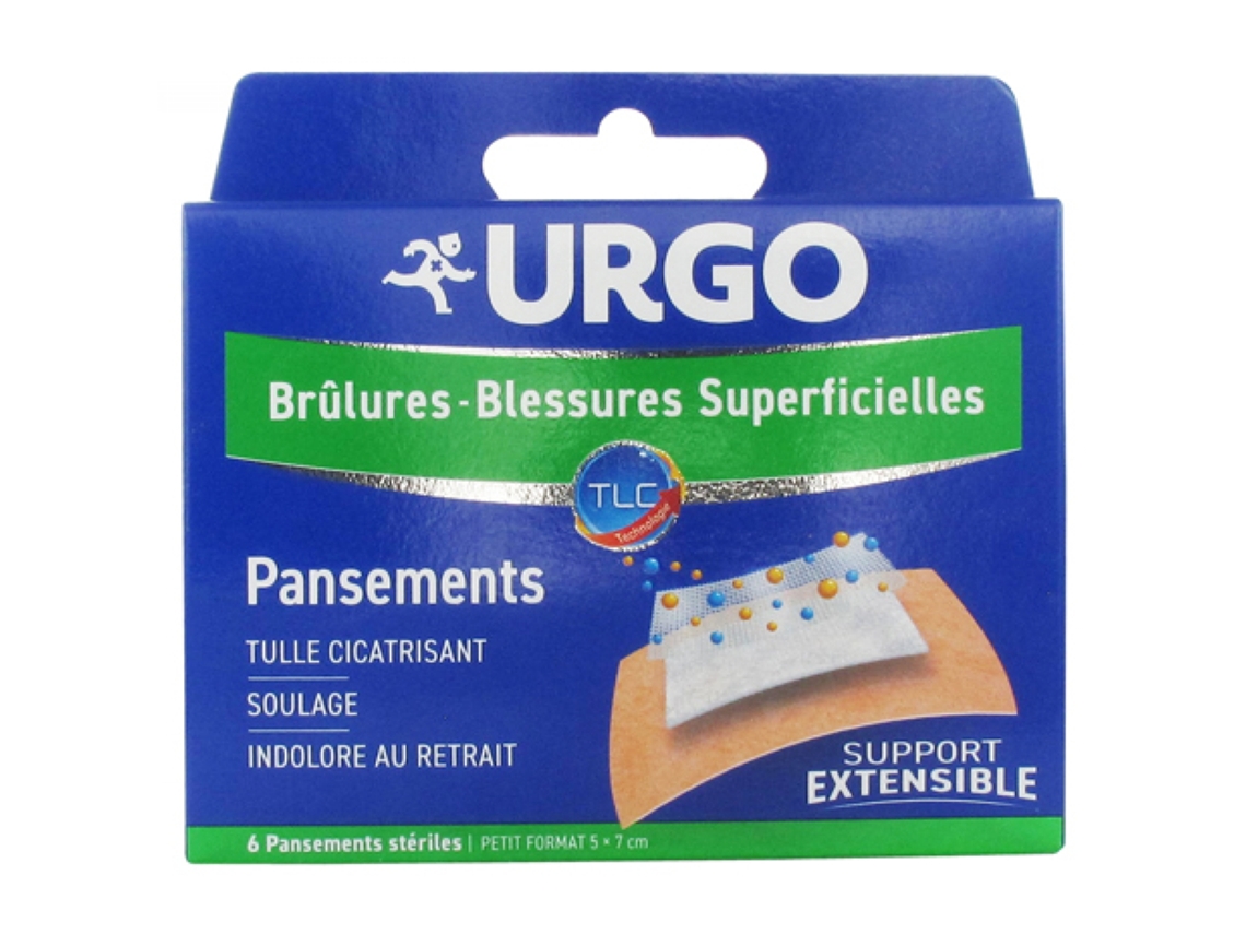Curativo Quemaduras Heridas Superficiales 6 Estériles Pequeño Formato 5 X 7 Cm URGO