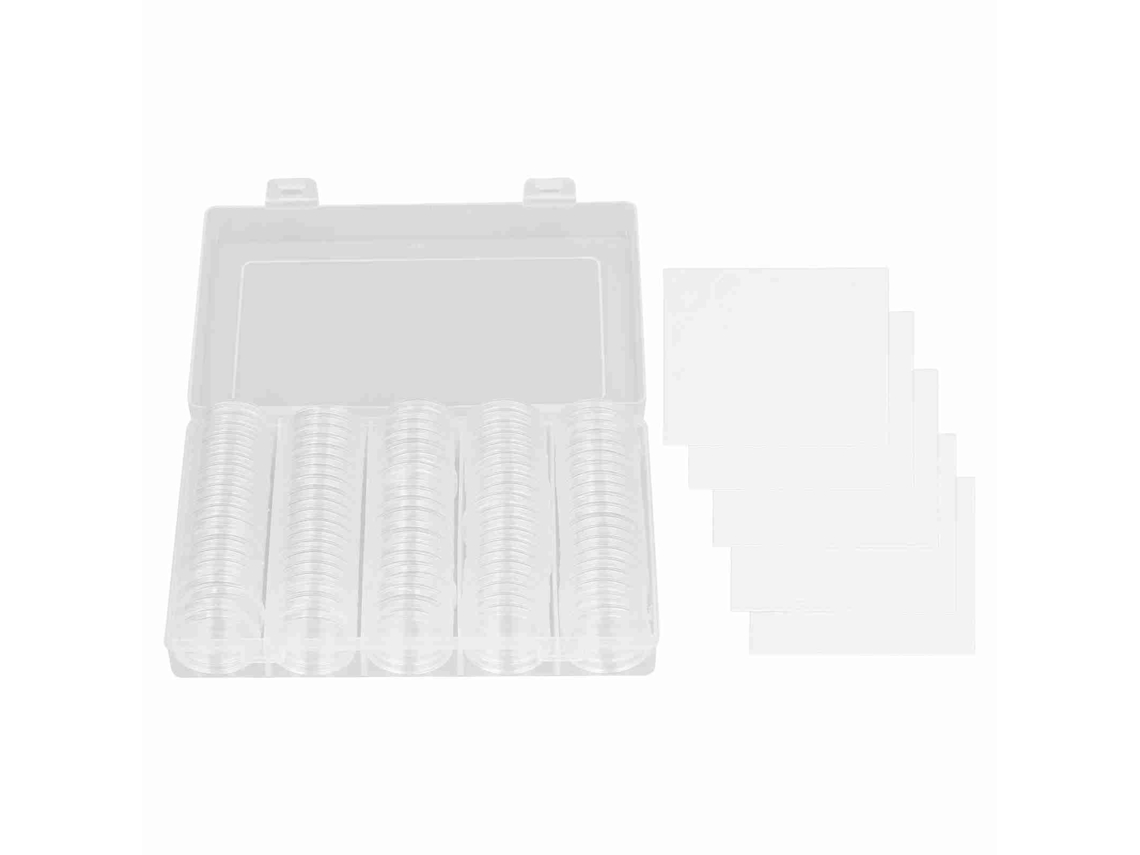 100 Cápsulas Para Monedas De 17-30 Mm Con Sellos De Espuma, Estuche De Almacenamiento Transparente.