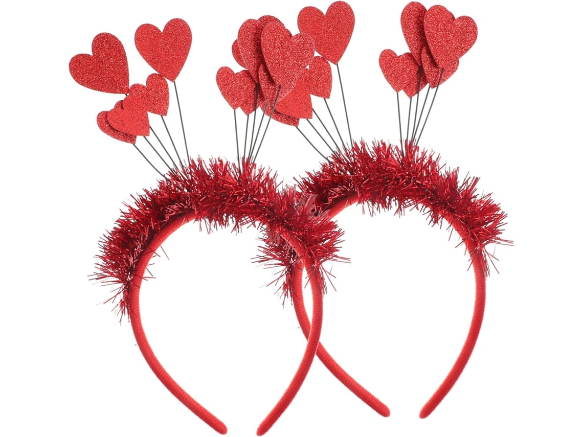 Diadema De Dos Piezas Con Lentejuelas En Forma De Corazón Para Mujer, Accesorio Romántico Para El Cabello.