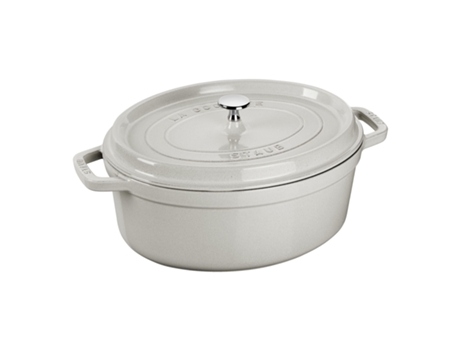 La Cocotte 27 cm, ovalado, Blanco trufa, Hierro fundido STAUB