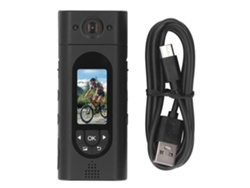 Câmera Corporal Portátil 4k Com Clip E Imã Lente Rotativa 180° Tela 1.47 Polegadas Suporta 256gb