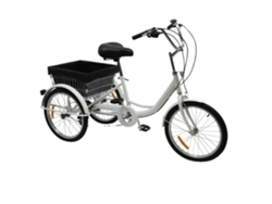 Triciclo de 20 pulgadas, sistema de 8 velocidades, altura ajustable, OEM blanco