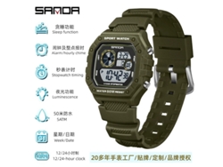 Reloj Electrónico De Pantalla Única (verde Militar), Reloj De Moda Multifuncional, Luminoso, Reloj De Pulsera Electrónico Resistente Al Agua.