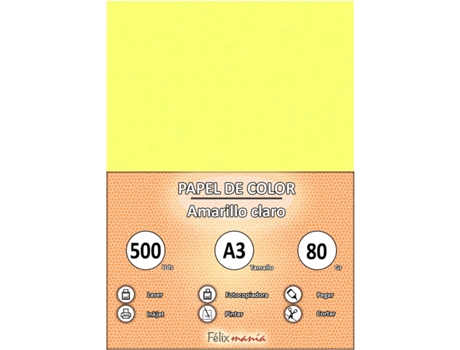 80Gr A3 Papel Amarillo 500 Hojas