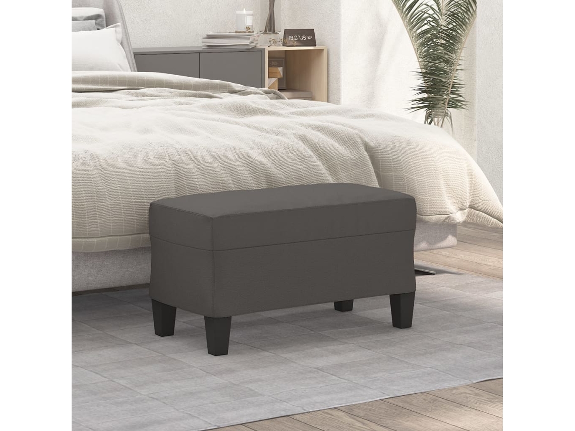 Lovely Home Banco 70X35X41 Cm Cuero Artificial Gris