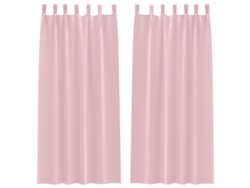 Maison Exclusive - Cortinas Opacas Con Anillas 2 Pcs Rosa Bebé 260 X 140 Cm