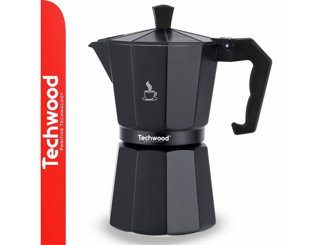 Cafetera de aluminio Techwood de 6 tazas
